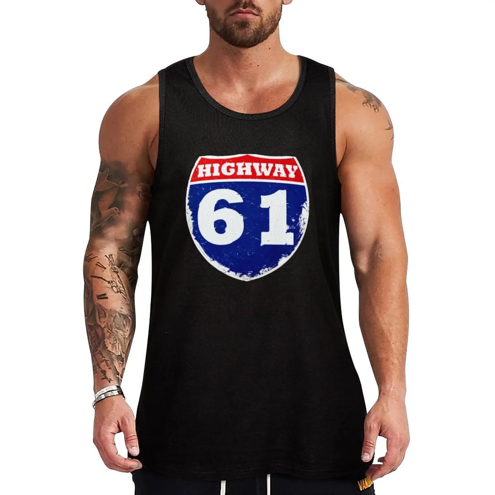 

Highway 61 Revisited Tank Top Fitness men clothing t shirt gym Male vest Men's tops