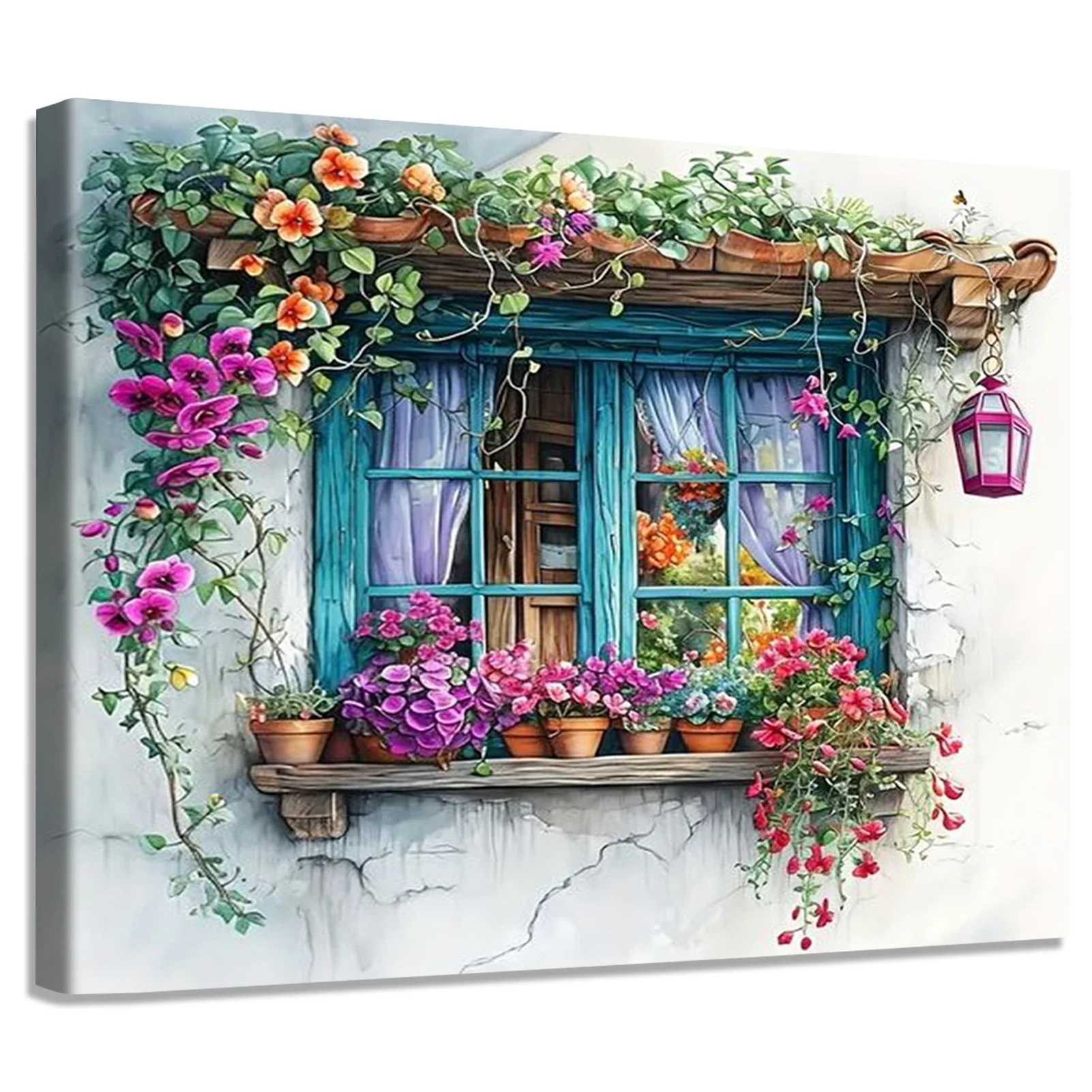 

120287 DIY Paint By Numbers Kit for Adults - Windows, Acrylic Digital Oil Painting Art on Canvas Wall Decor Gift No Frame