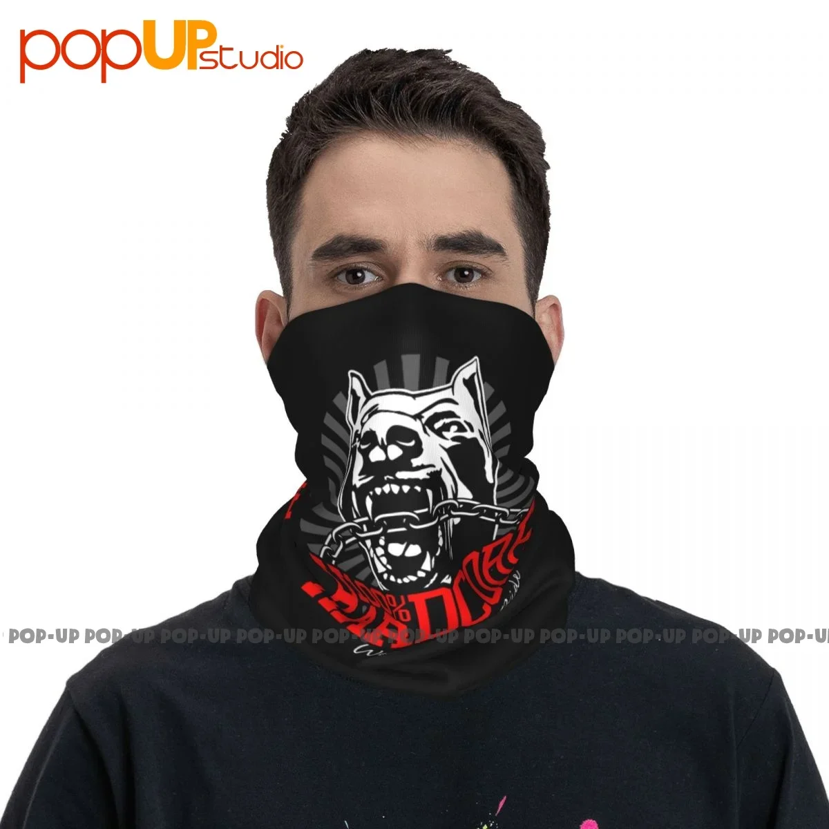 100 Hardcore Dog 305206060 Gabber Techno Partyoutfit Komin na szyję Bandana Szalik Maska na twarz
