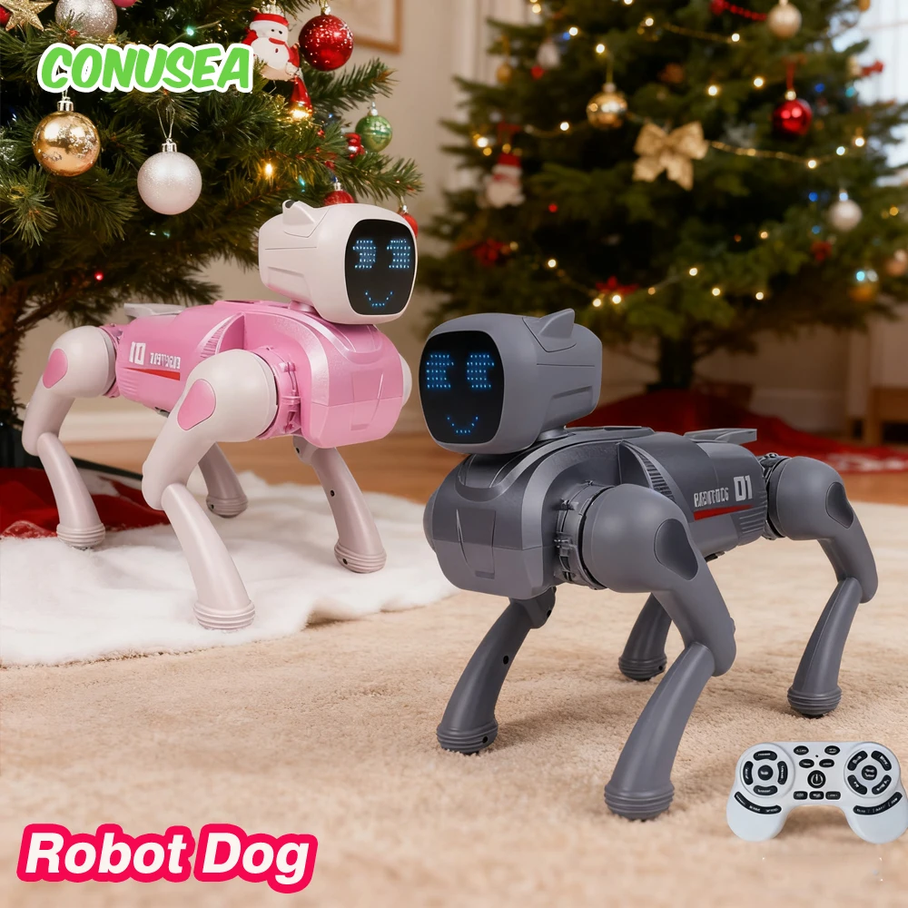 

Christmas Gifts RC Robot Dog Puppy App 2.4G Remote Control Smart Mechanical Dog with Voice Dialogue Programming toys Boys Girls