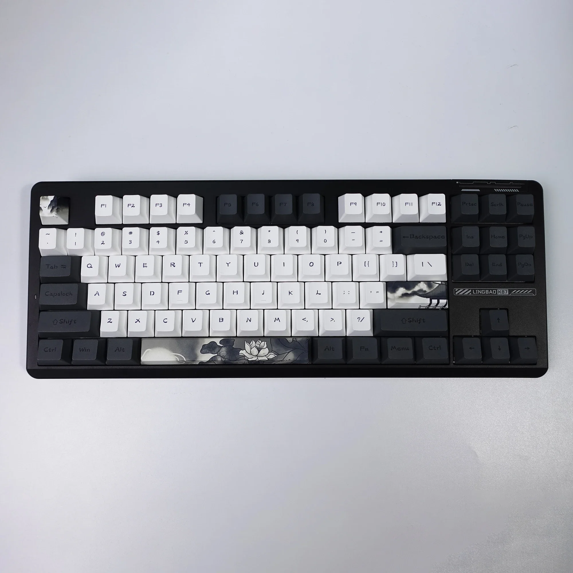 

KBDiy 142 клавиши Ink Lotus PBT Keycap Пользовательский вишневый профиль для механической игровой клавиатуры MX Switch Aula F75 F87 F99 колпачки для клавиш