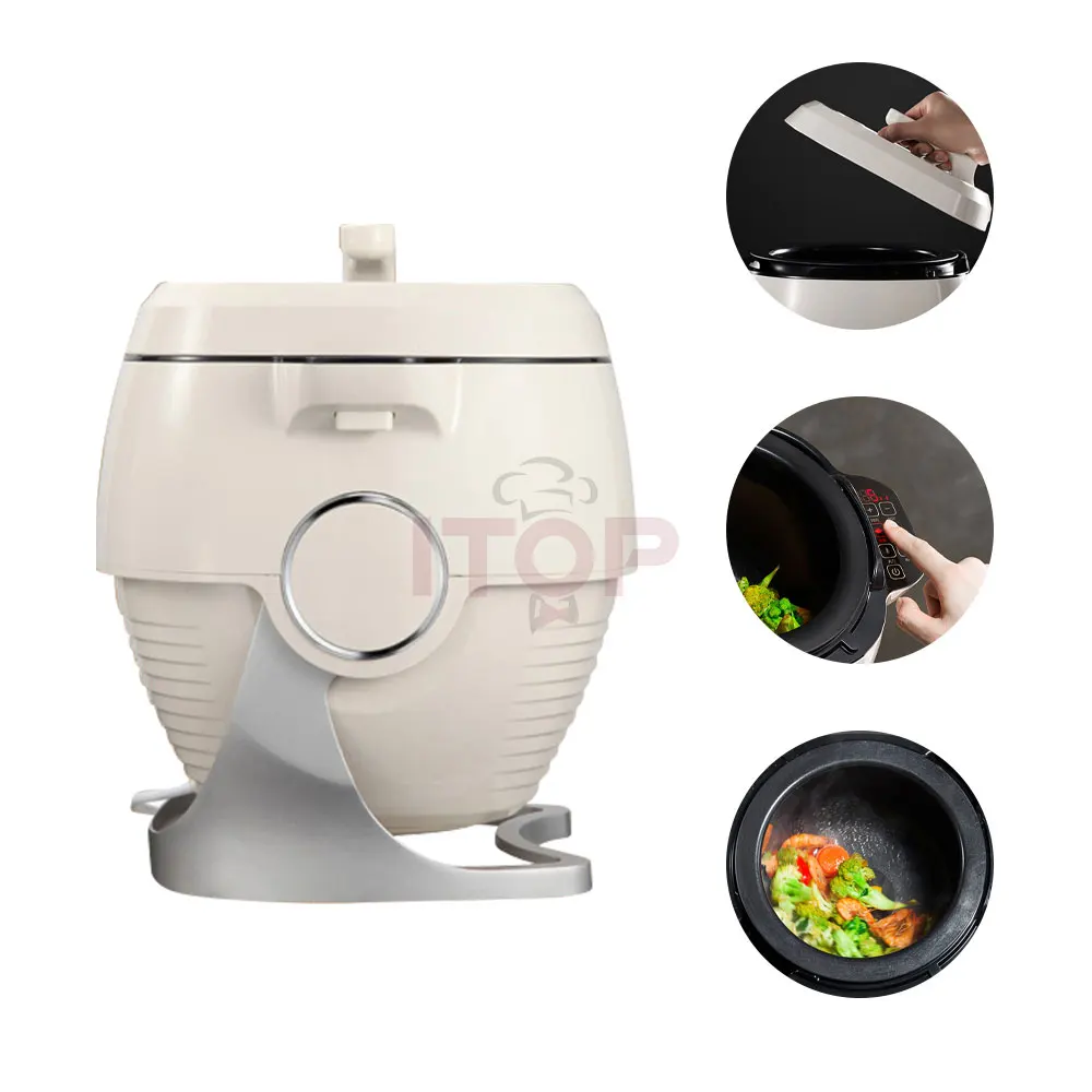 ITOP Multifunctional Cooking Machine Home Commercial Drum Type Cooking Pot Fully Automatic Intelligent Cooking Robot 110V 220V