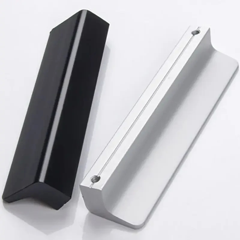 Aluminum Alloy Cabinet Drawer Pulls Black Door Furniture Handle and Knob Hardware Accessories Plating Modern Pulls Home Decor