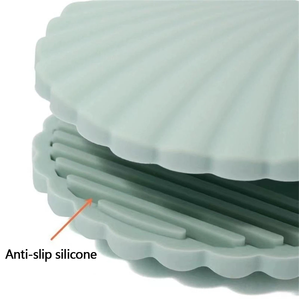 2Pcs Silicone Anti-scald Gloves Shell Shape Heat Resistant Non-Slip Grip Microwave Oven Pot Handle Mitt Lid Holder Kitchen Tool view 5