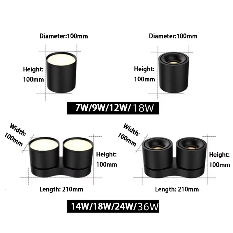 Có Thể Gập Lại COB LED Bề Mặt Gắn Đèn Downlight Âm Trần Ốp Trần Đèn 15W/18W/42W Bắc Âu Điểm Đèn cho Livingroom Tiền Sảnh Phòng Ngủ