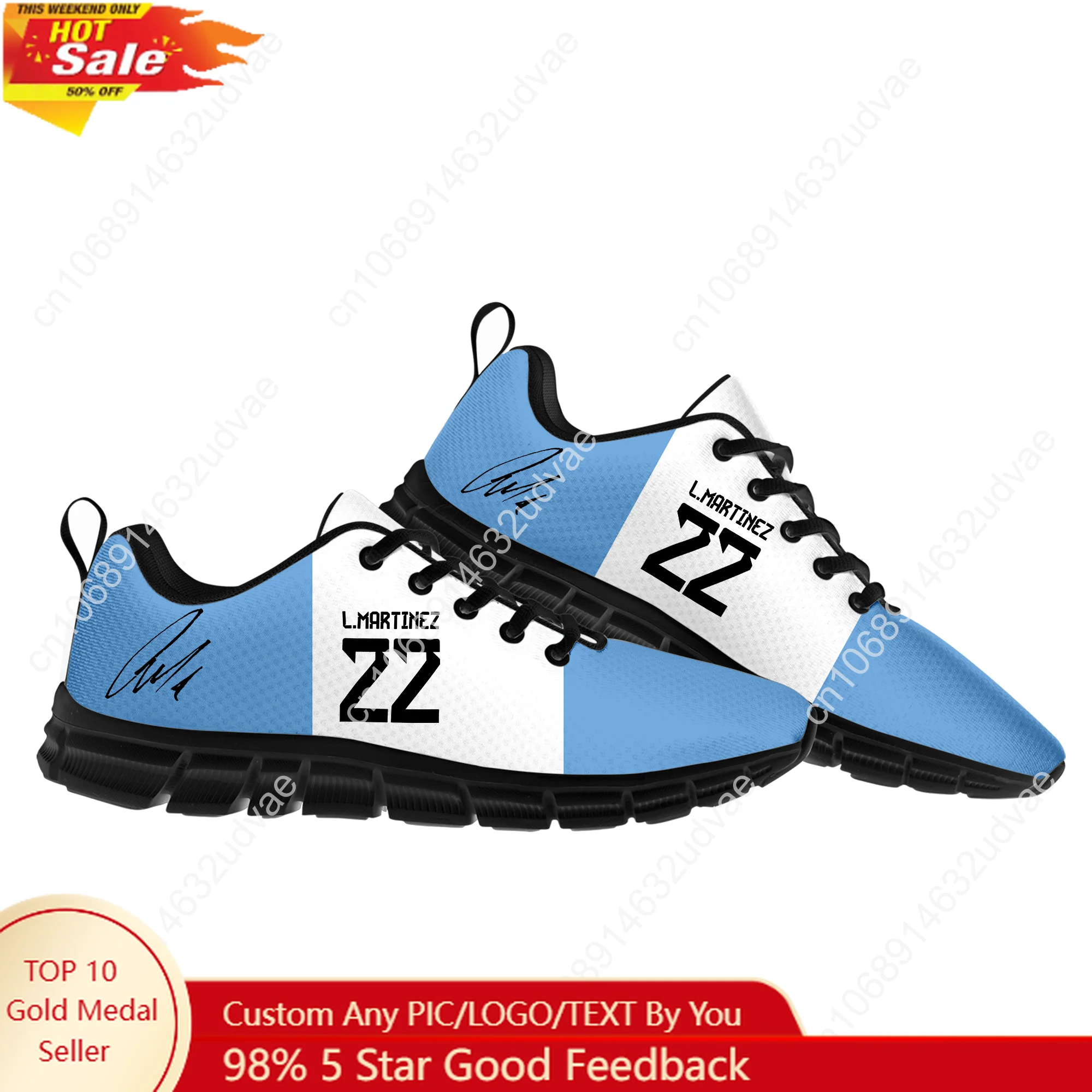

Lautaro No.10 Sports Shoes Mens Womens Teenager Children Sneakers Argentina Soccer Star Casual Custom Made Couple Shoes Black