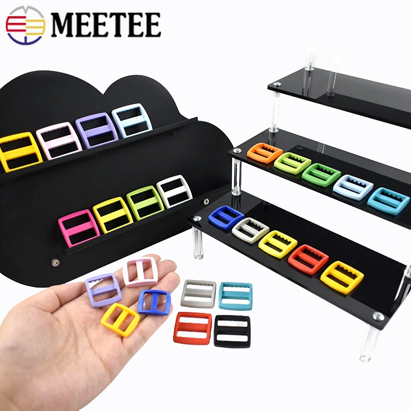 

10/20Pcs 10-25mm Colored Plastic Buckles Bag Straps Tri-Glide Slider Clasp Pet Collar Adjustable Buckle Accessories for Handbags