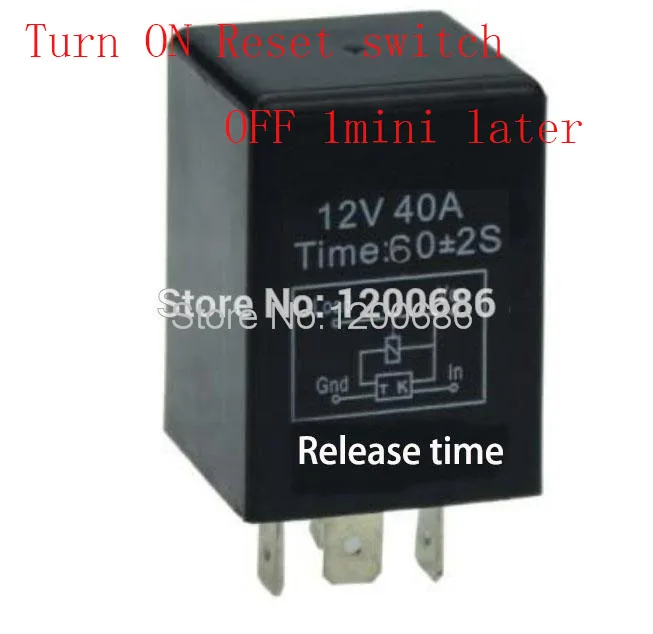 

Normally Off F YS020 30A 1 minutes delay off after signal reset switch on 12V Time Delay Relay 60 second delay release off relay