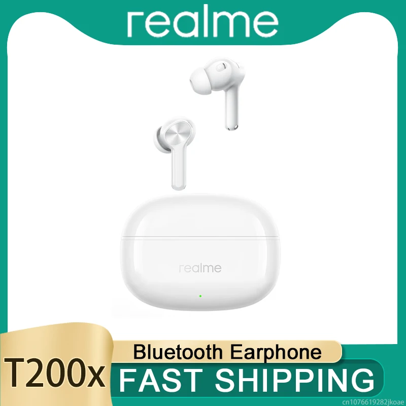 سماعات Realme Buds T200X سماعة لاسلكية تعمل بالبلوتوث 5.4 سماعات 25dB إلغاء الضوضاء HiFi ستيريو HD ميكروفون دعوة سماعة الاستعداد الطويل
