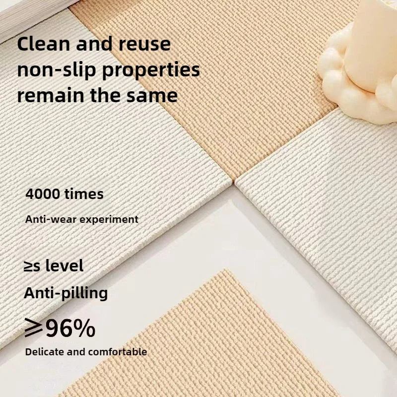 Glue-Free Self-Adhesive Carpets - Large Area Coverage for Bedrooms and Children's Rooms, Ideal for Pet-Friendly Homes