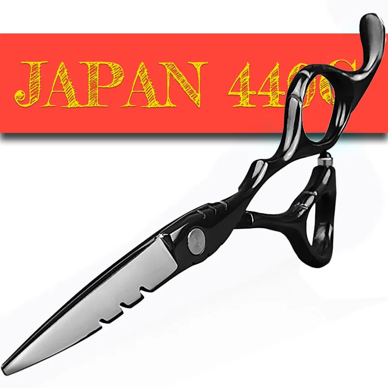 JOHN Japan 440c Scissors Titanium Plating Black Scissors Professional Haircut Kit Cutting Thinning Scissors And Scissor Case