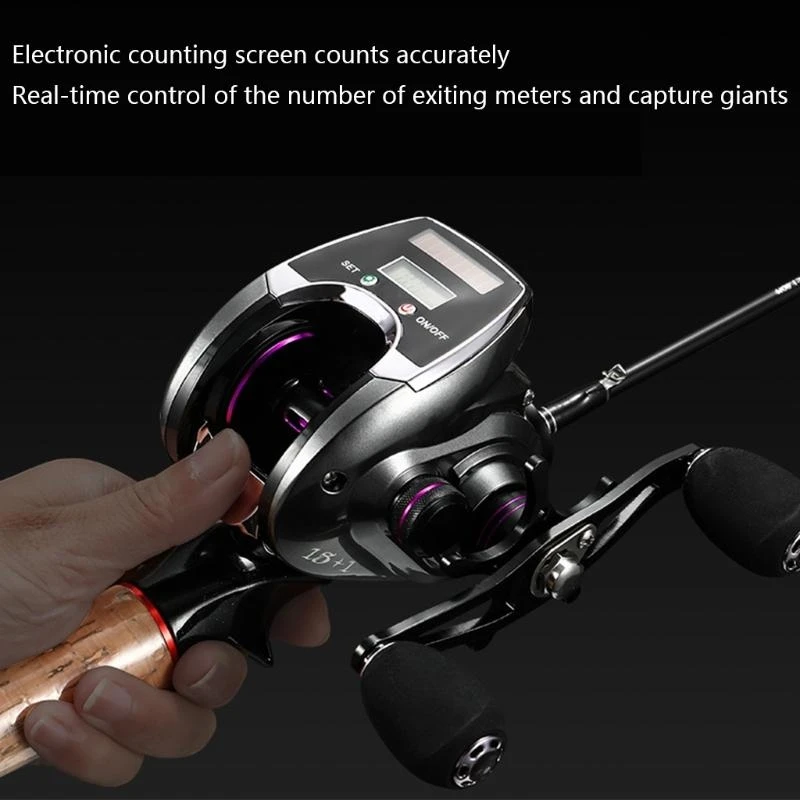 

77UF Снасти для встречной рыбалки с цифровым дисплеем Спиннинговая рыболовная катушка