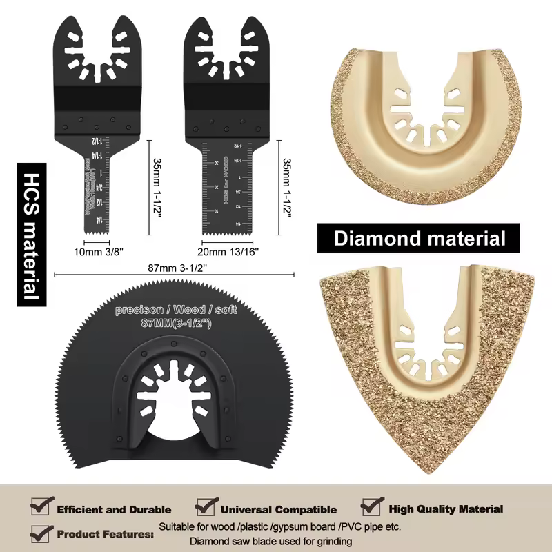 Japanese Tooth Carbide Oscillating Saw Blade Kit 10-39Pcs Arc Edge Oscillating Multitool Blades Precise Cut for Wood PVC Iron - Image 4
