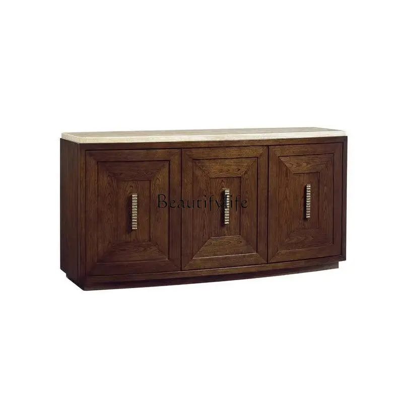 

-*American simple light luxury solid wood storage dining side cabinet restaurant home hotel B & B