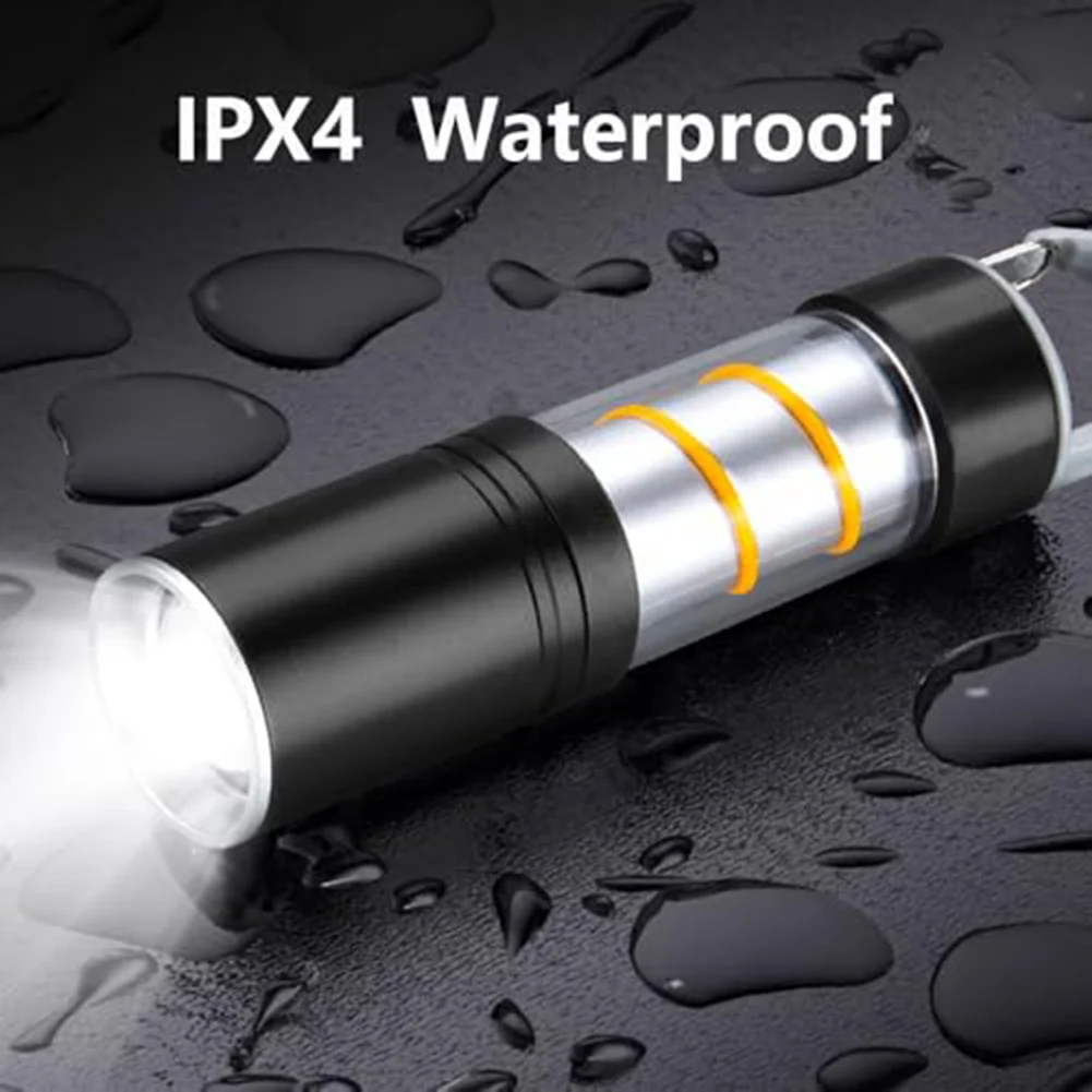 Camping Trips Retractable Lantern Portable Flashlight Collapsible Design Built-in Carabiner Three Brightness Modes