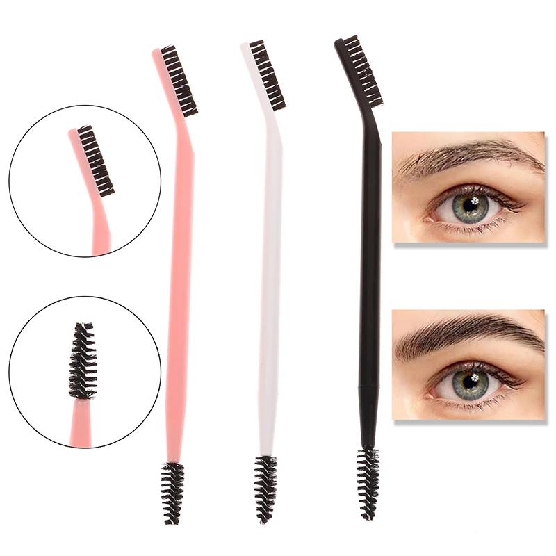 1pc Reusable Double Headed Eyebrow Brush Eyelash Comb Eyebrow Eyelash Shaper Eye Brow Brush For Grooming Brows Makeup Tool