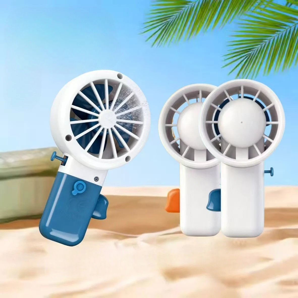 2-in-1-Ventilator-Wasserpistole, Scherzartikel, windblasendes, wasserspritzendes, lustiges Sommer-Spielzeug zur Stresslinderung, interaktives Wasserspielzeug für den Außenbereich