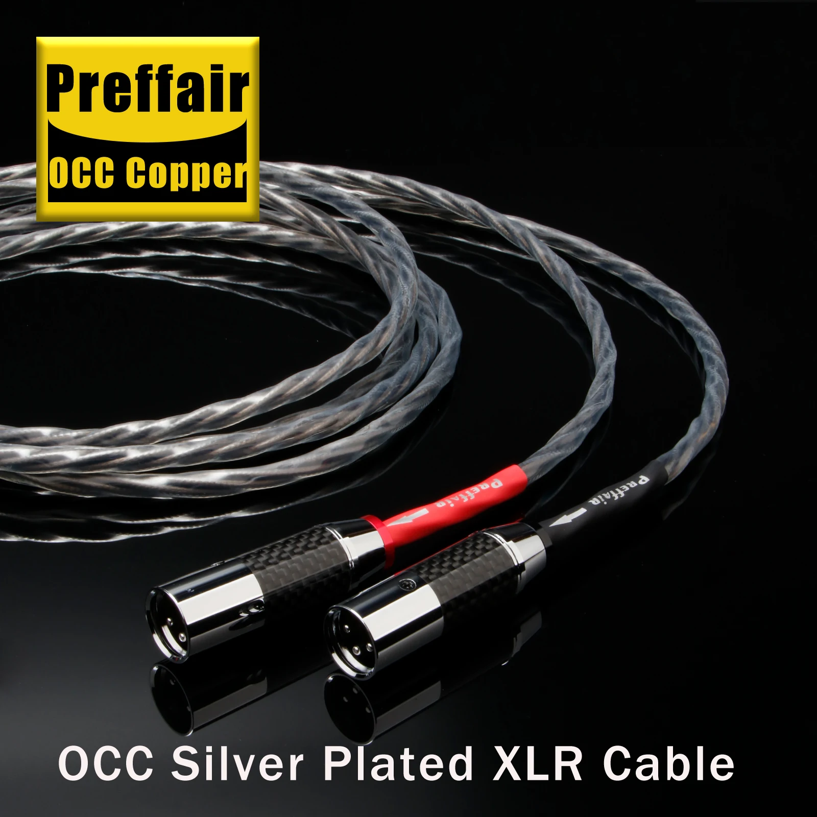Paar RCA-Kabel 7n OCC versilbertes XLR-Kabel Verbindungskabel mit Kohlefaser-Rhodium-Steckern – Detail 7