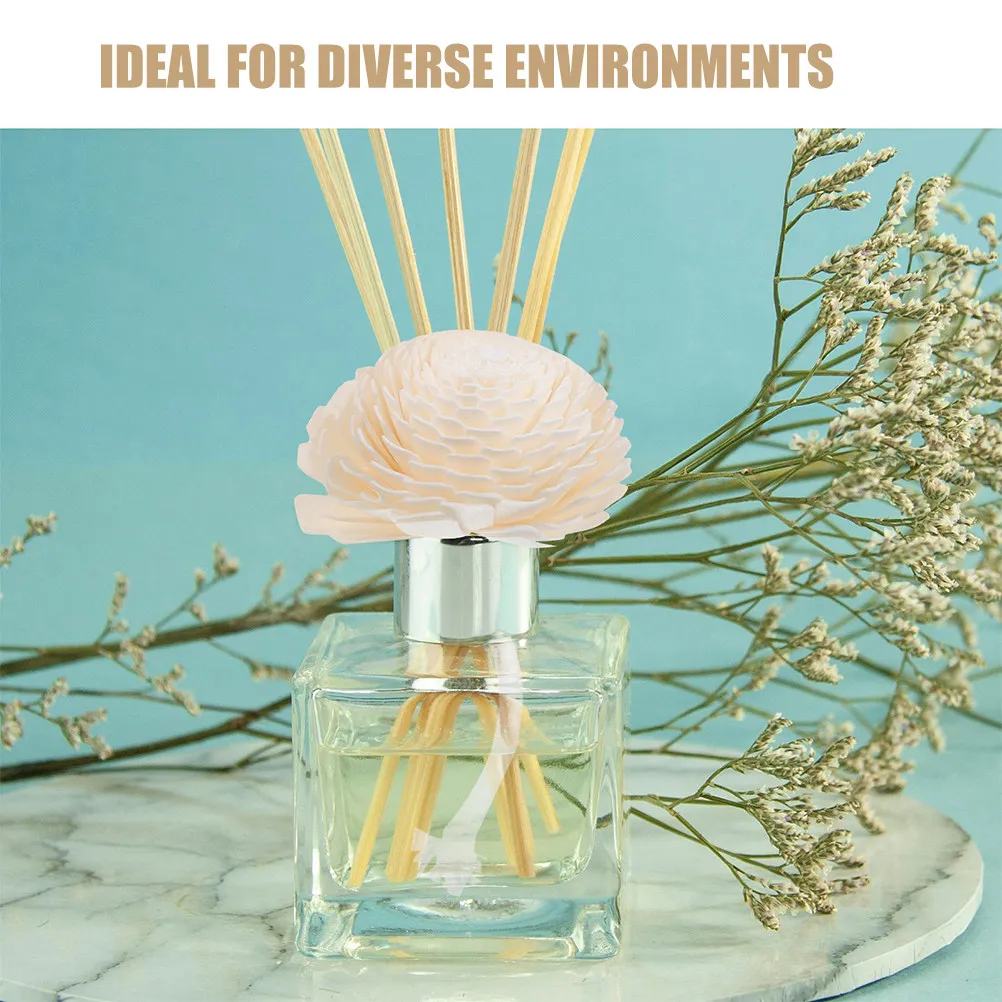 Aromatherapy Bottle Diffuser Flowers Oil Perfume Artificial Faux Decorative Home Car Spaces Cotton Rope Wood Material