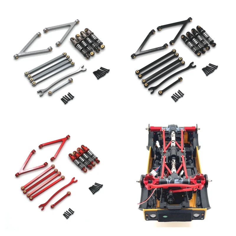 FMS 1/24 FCX24M Camel Cup D110 First-Generation Range Rover Discovery RC Metal Tie Rod Shock Absorber Kit Parts