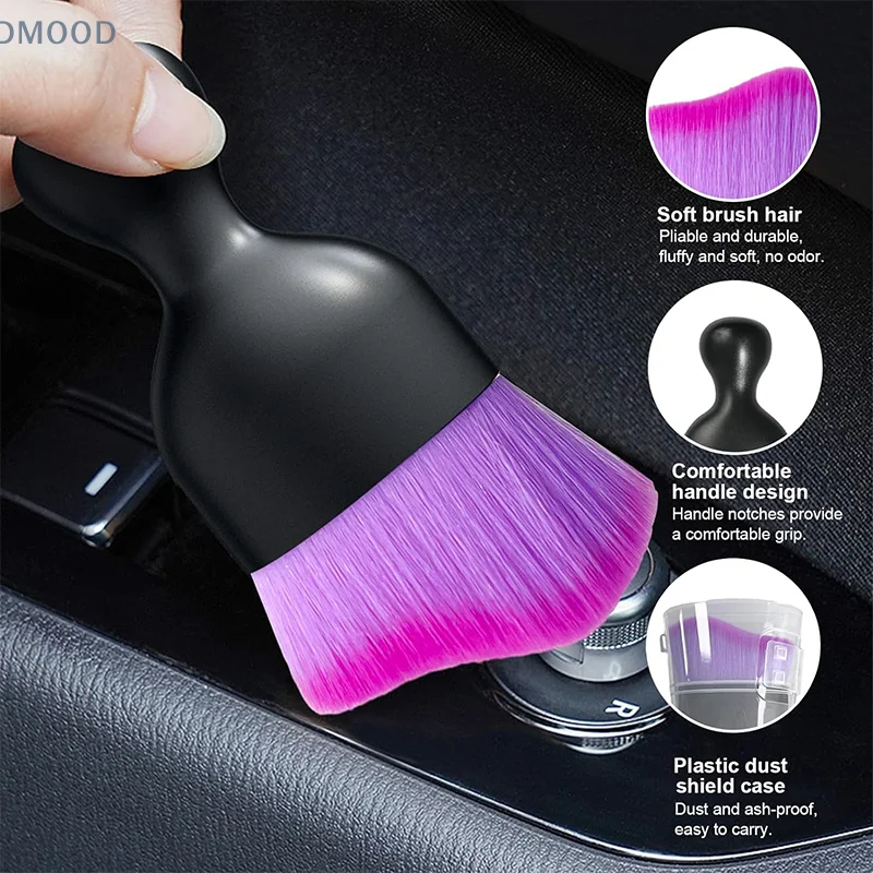 Car Vent Cleaning Soft Brush With Casing Car Interior Cleaning Tool Artificial Car Brush Car Crevice Dusting Car Detailing