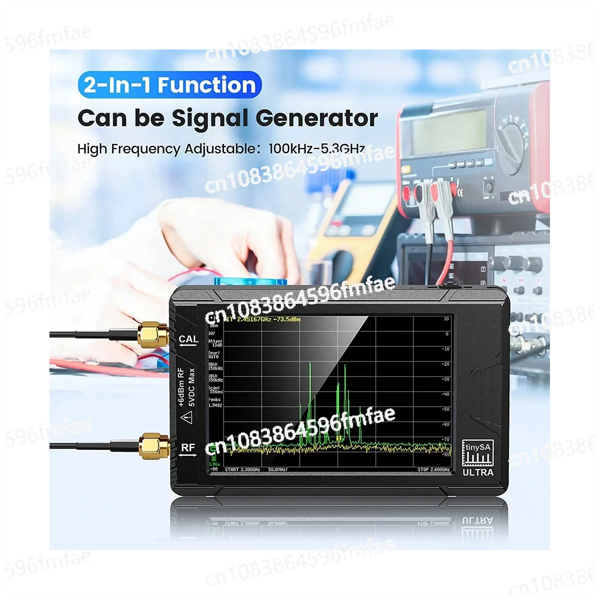 4.0 Inch 100KHz-5.3GHz Microfrequency 2-in-1 Signal Generator 100KHz-800MHz