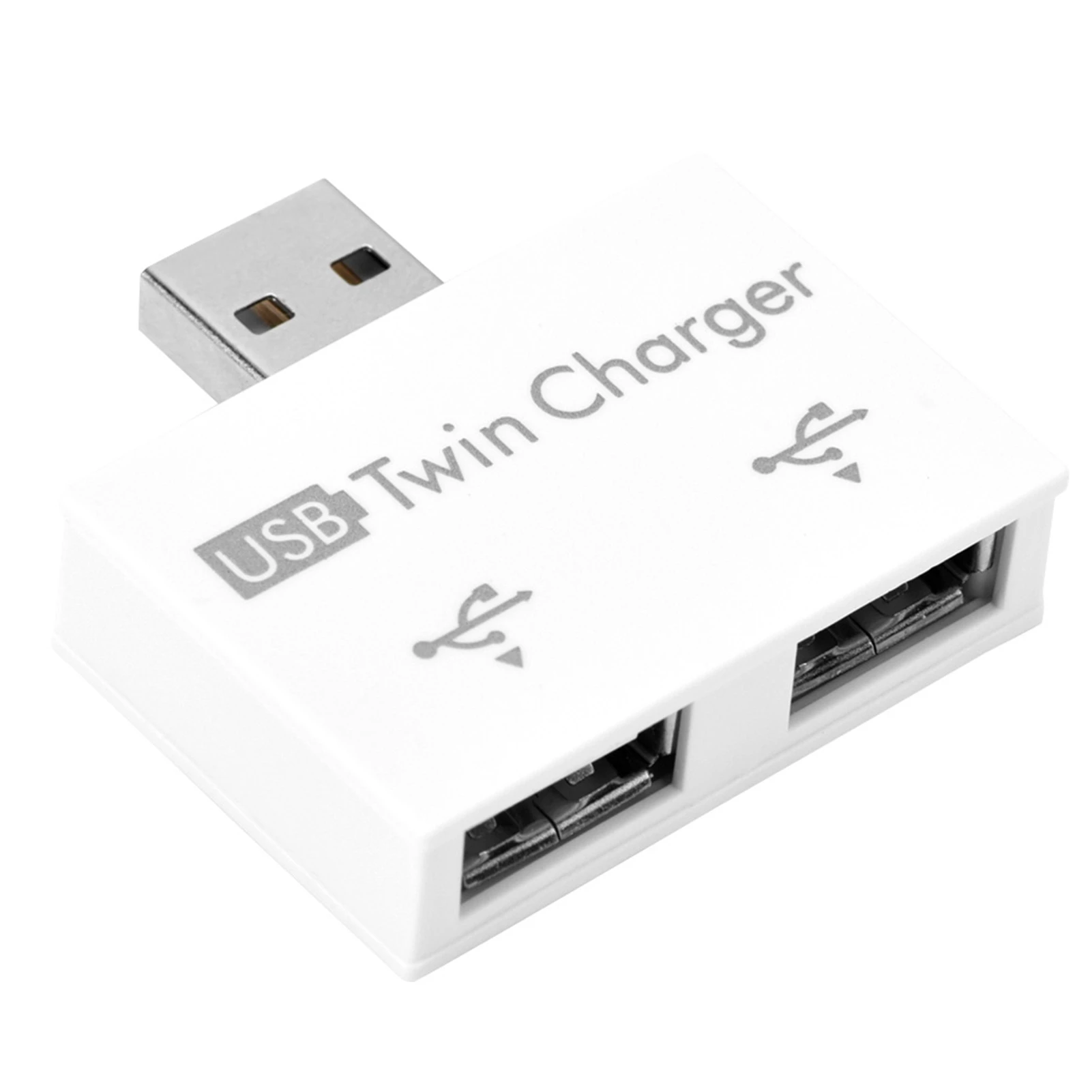 Hub USB2.0 Male to 2‑Port USB Twin Charger Splitter Adapter Converter Concentrator
