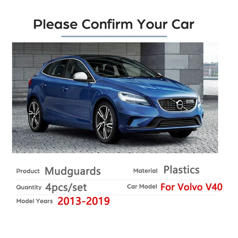 Mudguar For VOLVO V40 Hatchback 2013-2019 2014 2015 Car Mud Flap Mudflaps Splash Guards Front Rear Mudguards Fender Accessories