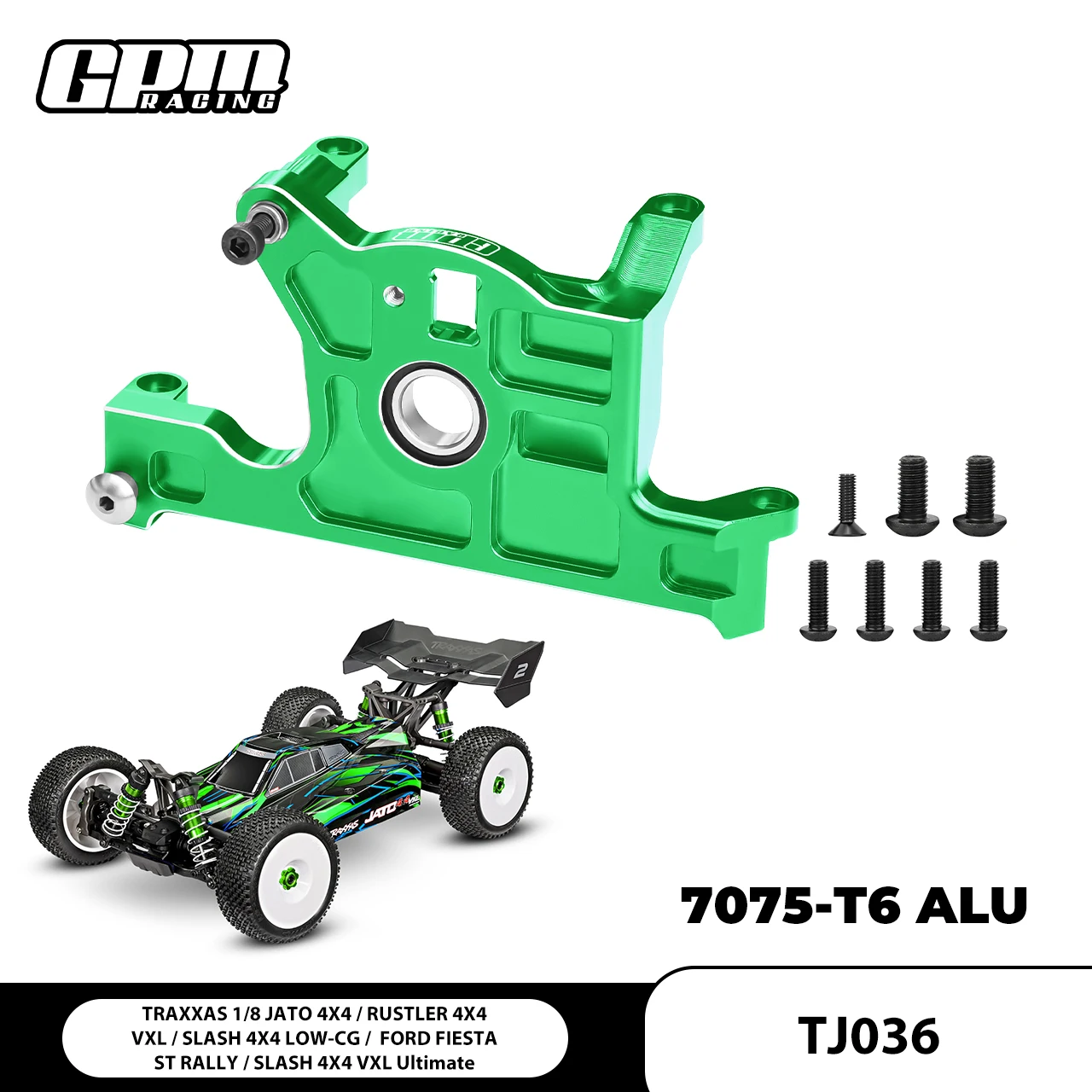 GPM 7075 Alloy Motor Mount TRAXXAS Slash 4X4 LOW-CG Jato Rustler Ford Fiesta ST