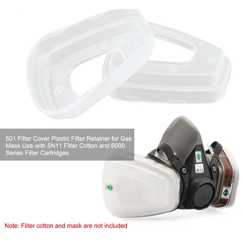 2Pcs 501 Filter Retainer Cartridge Holder Cover Anti-dust For 3M 501 6800 6001 5N11 5P71 7502 6200 Series Respirator Reusable