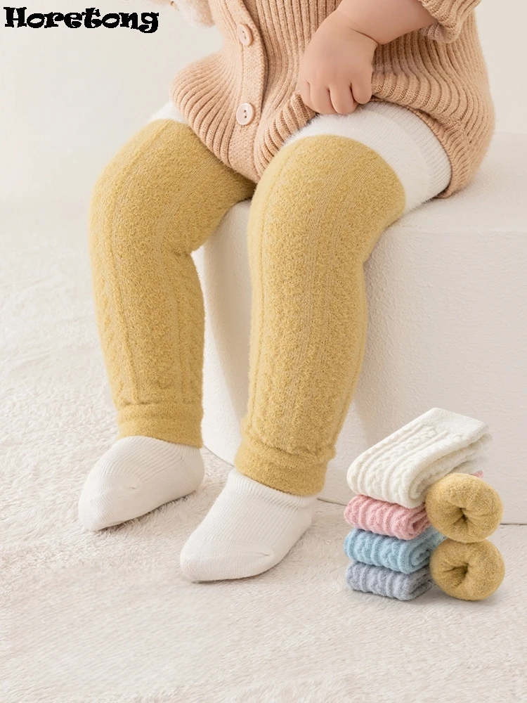 

Thickened Velvet Baby Leg Warmers Autumn Winter Class A Soft High Elastic Warm Knee Pads Children Comfort Kneepad Antifreeze Leg