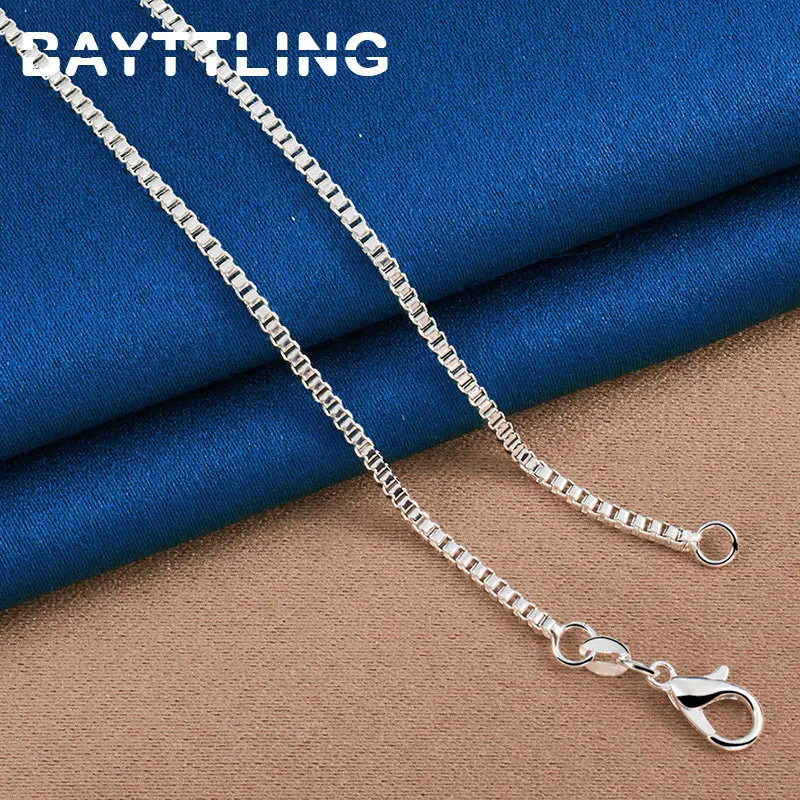 

925 sterling silver 20 Inches Fine Box Chain Necklace for Fashion Women's Men's Wedding Equipment Party Jewelry Accessories