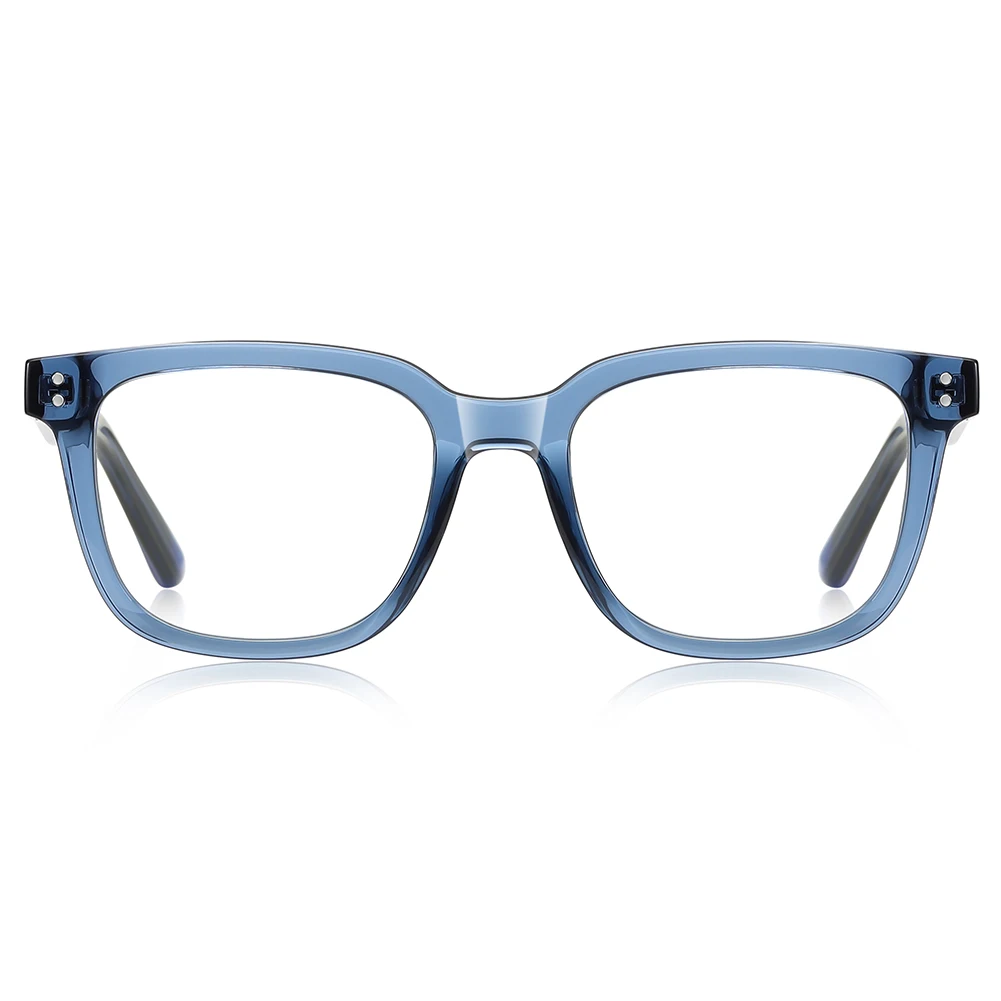 Peekaboo classic big glasses frame for men clear lens TR90 square glasses anti blue light male retro acetate transparent blue