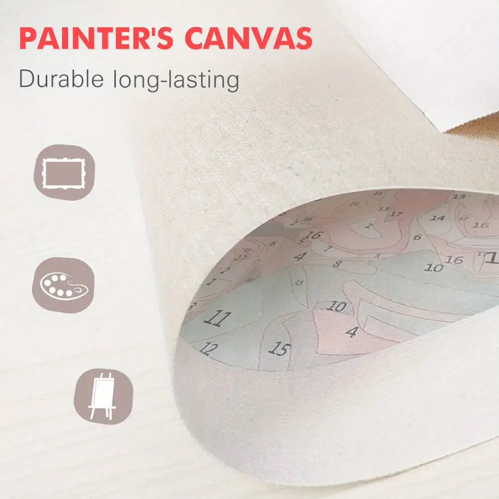 DIY Paint By Number Canvas Kits, Flower Art