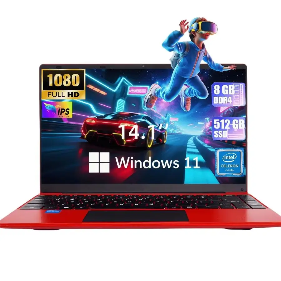 

14 Inch Business Laptop Intel J4125 8GB RAM 512GB SSD CPU 1920*1080 Windows 11 Notebook Wifi USB laptop PC