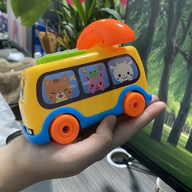 1 Pcs Baby Toys Musical Cartoon Bus Phone, Educational Development Children's Early Learning Toys, Perfect Holiday Gift