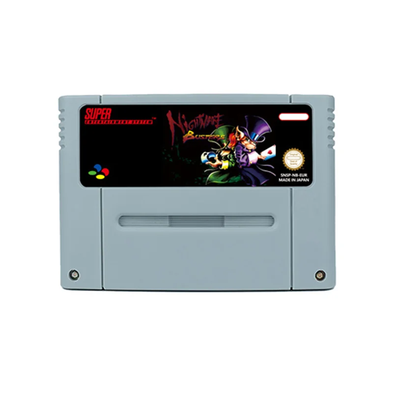 Nightmare Busters Action Game for SNES 16 BitRetro Cart Children Gift