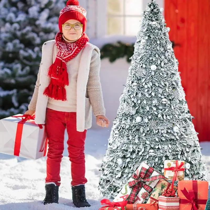 Unique Pop-up Christmas Tree Foldable For Christmas Decoration, Snow Tree White, 1.5m Easy Installation Household Gift