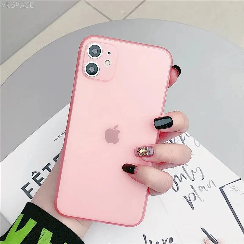 Bunte 0,3 mm ultradünne, matte Hülle für iPhone 17 Air 16 15 14 13 12 Mini 11 Pro X XS Max XR durchscheinende harte Handyhülle