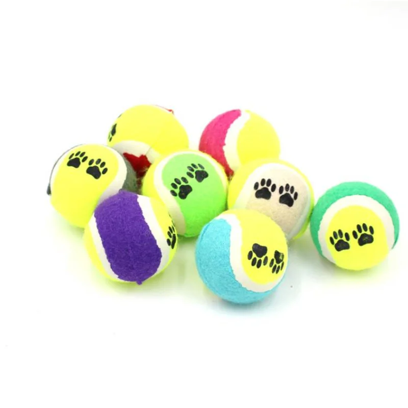 100pcs Candy Color Dog Toy Tennis Balls Run Catch Throw Play Toy Chew Toys Pelotas De Tenis Para Perros