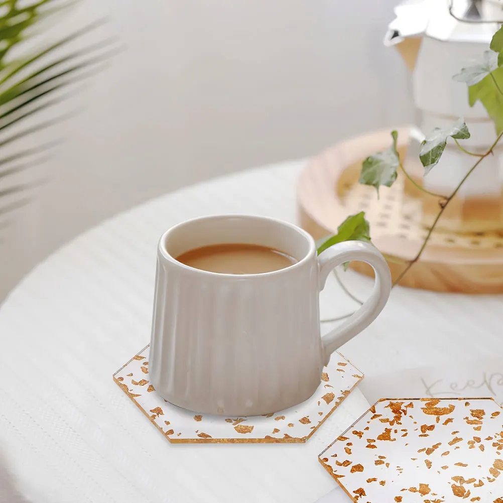 

3pcs Hexagonal Coasters Non slip Mats Insulation Bowl Teapot Set Acrylic Cup Mats Heat Pad Coffee Table Drinks