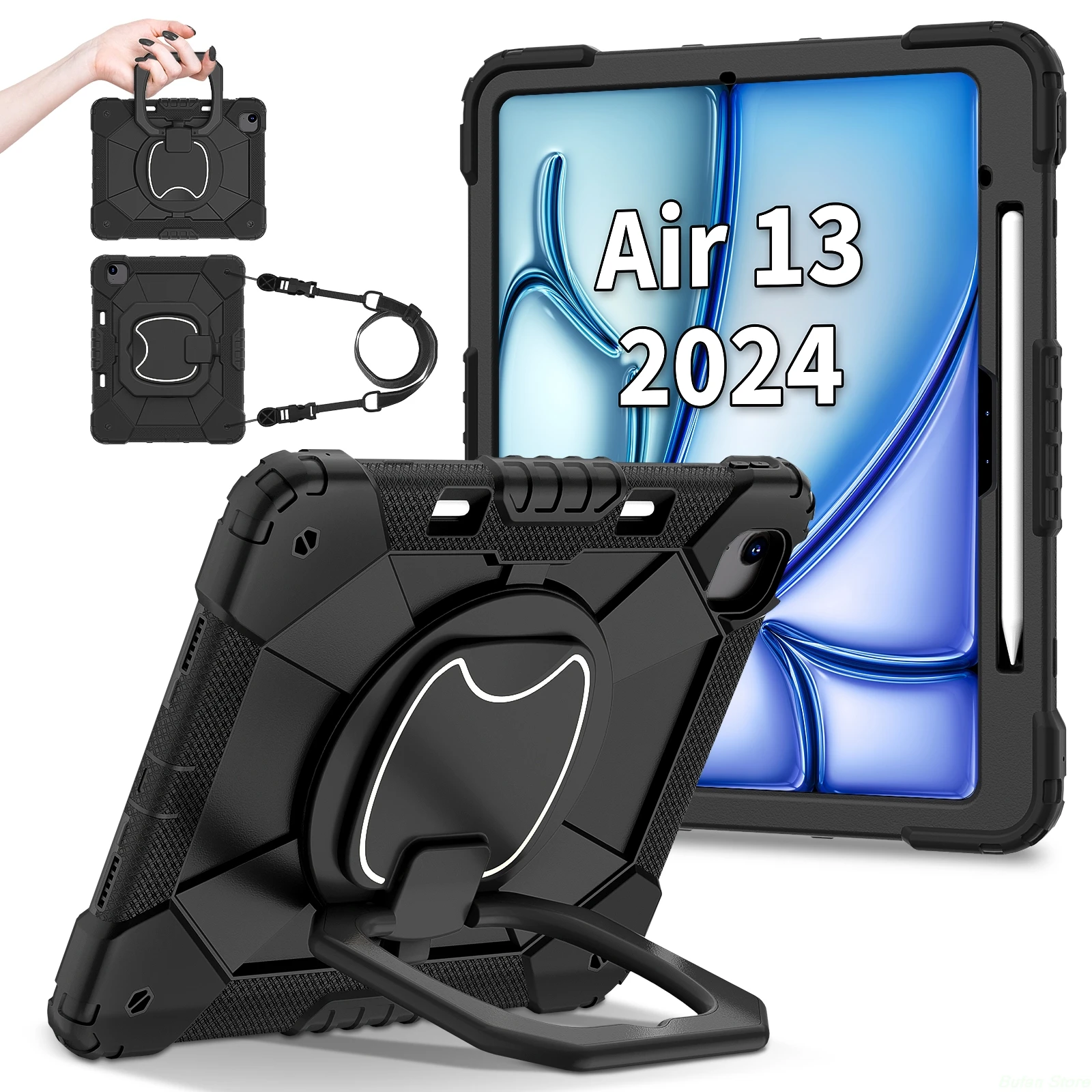 Kids Case For iPad Air 13 2024 M2 A2903 A2904 iPad Pro 13 2024 M4 A2926 A3007 Generation tablet Stand Shockproof Cover pc tablet