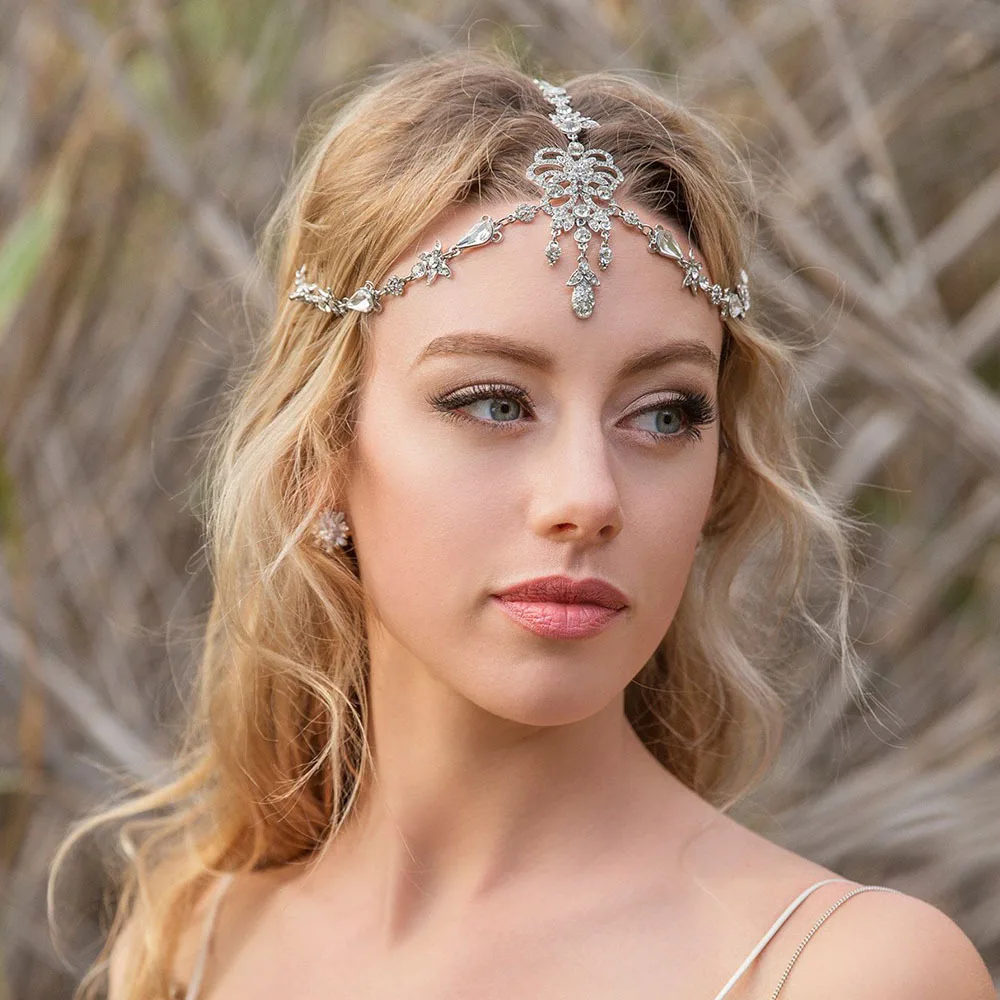 

Hot-selling new models, retro rhinestone eyebrow chain, light luxury zircon butterfly bridal headdress Headdress