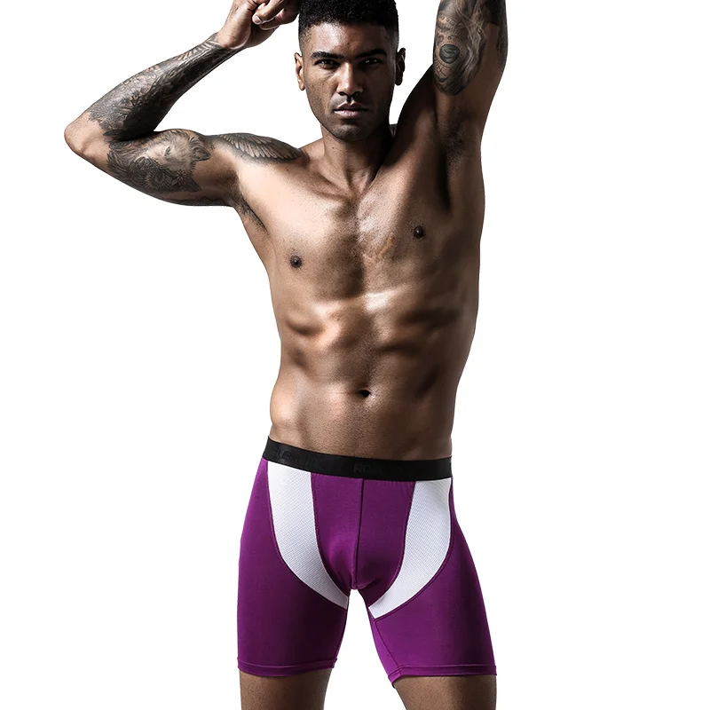 Men‘s Breathable Mesh Panties Anti-Chafing Boxer Undershorts Male Comfy Briefs L-3XL Elastic Lengthen Underwear Panty