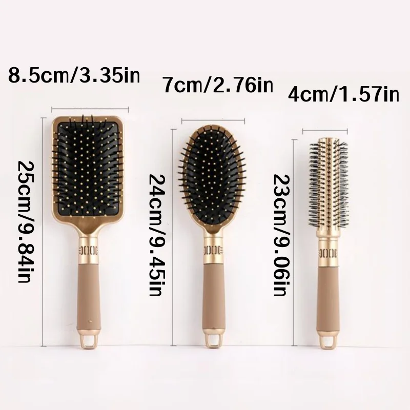 1 Pack of 3 Different Styles of Combs to Choose From: Curling Comb, Oval Comb, and Square Comb. Women's Special Long Hair Curling Airbag Massage Comb, Large Curved Paddle Comb, Styling Tool for Women, Home Use Comb, Best Practical Gift for Valentine's Day