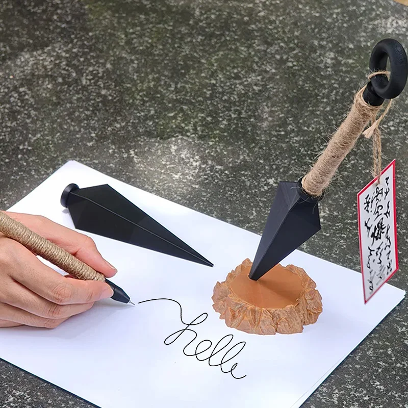 Bolígrafo de Gel con Diseño de Anime Naruto Kunai, Figuras de Acción de Sasuke Itachi, Shuriken, Accesorio de Cosplay, Bolígrafo de Juguete para Niños, Regalo