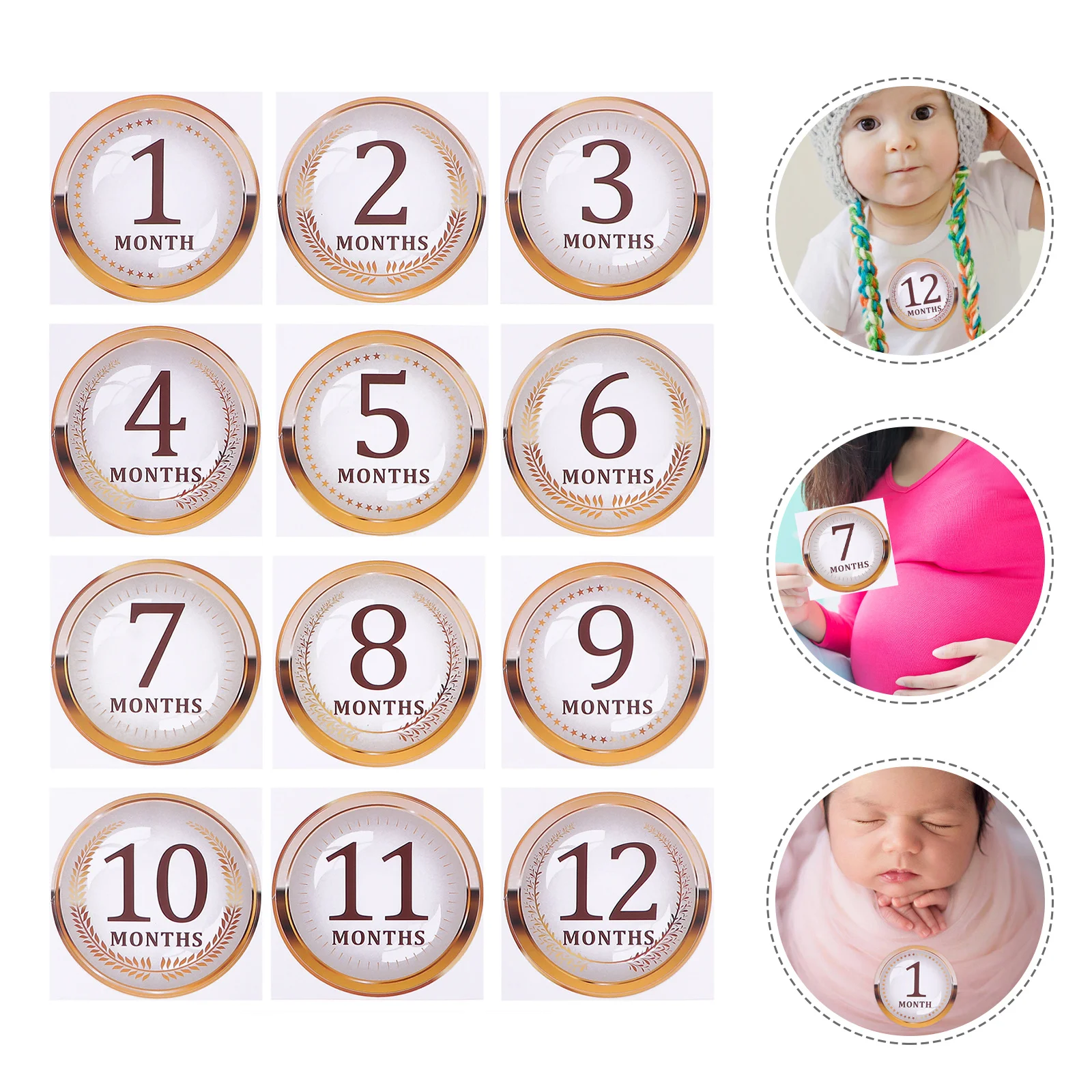 

1Set Baby First Year Monthly Milestone Stickers Newborn Photo Prop Matte Coating No Glare Easy to Use Scrapbook Keepsake