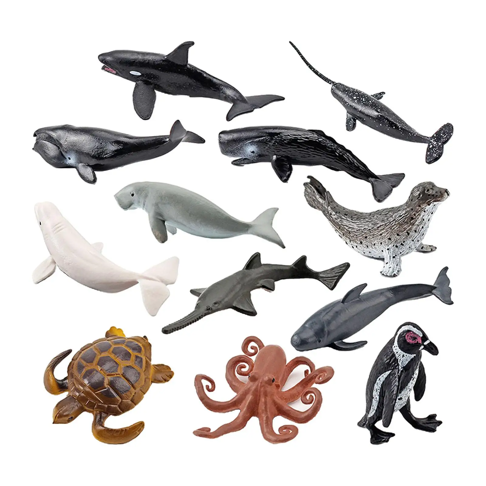 

10 штук моделей морских животных, фигурки для декора рабочего стола, реалистичные учебные пособия, обучающие игрушки, подарочные украшения, игровой набор для детей и мальчиков