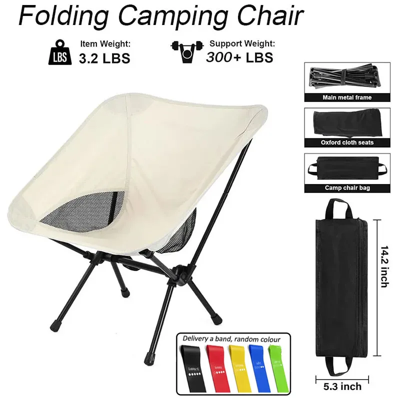 

Camping Folding Chair Ultralight Portable Beach Chair Compact Lightweight for Backpacking Hiking Picnic Barbeques Fishing