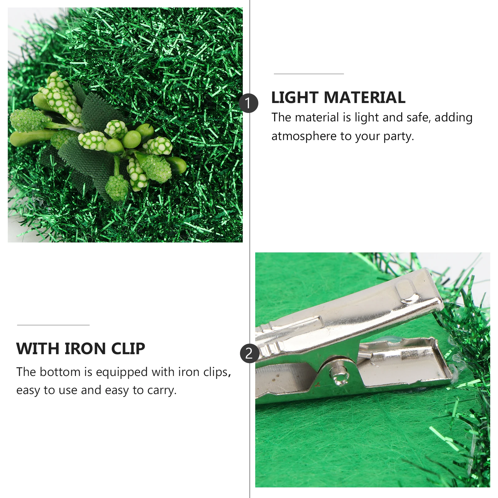 

Green Top Hat Hairpin St Patrick's Day Headwear Party Costume Accessory Plastic Paper Pulp Tested Materials